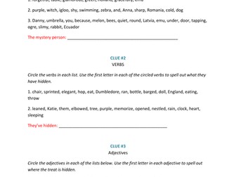 KS2 Differentiated Harry Potter Grammar Mystery