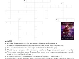 Slave Trade crossword and word search