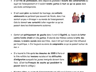 Entre les Murs - les influences sur le metteur en scène