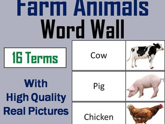 Farm Animals Word Wall Cards