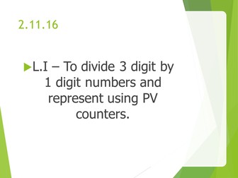 Long Division with Place Value counters - UKS2