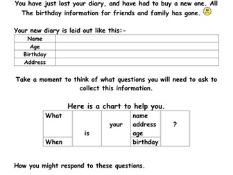 Communication of Personal Information Worksheet