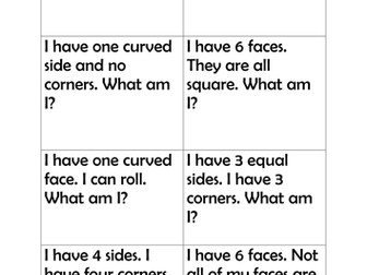 Assessment and activity 2D & 3D Shapes