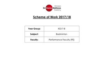 KS3 Badminton Scheme of Work