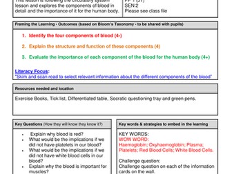 Blood Lesson GCSE Biology