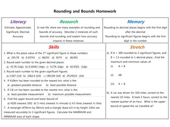 Rounding and Bounds PRET homework