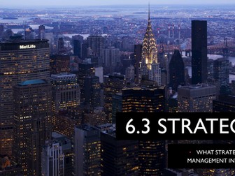 9609 CIE A Level Unit 6 STRAT What Strategic Management Involves