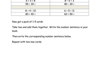 Y2 Number bonds to 10 and related facts to 100 based on White Rose