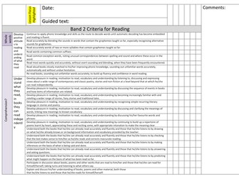 Target Tracker Guided Reading Sheets