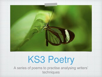 KS3 Poetry Analysis: variety of tasks