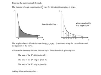 Trapezium rule worksheet to introduce and practise using it (new A level)