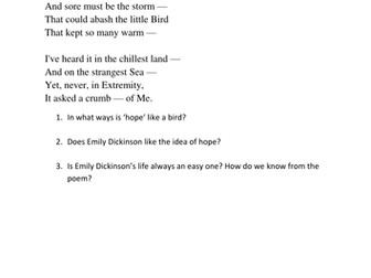 Metaphor in Emily Dickinson's poetry