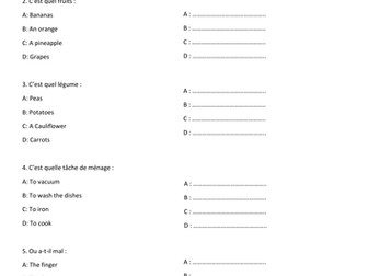 Activity to revise vocabulary IGCSE