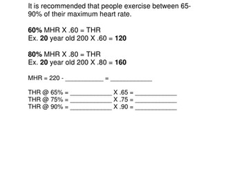 Target Heart Rate Worksheet - GCSE P.E