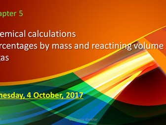 chemical calulation/ prcentage and volume of gas