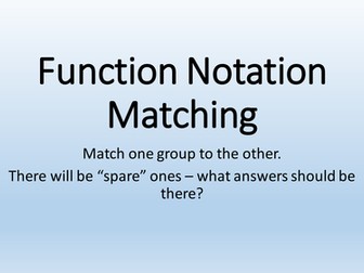 Function Notation Matching