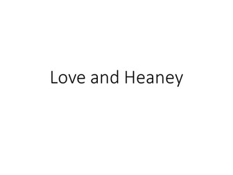 Heaney and his love poetry