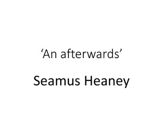 'An Afterwards' - Seamus Heaney's 'Field Work'