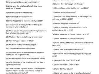 OCR GCSE Business Studies J253 - A293 Case Study 2018 - Bowton, Tom's Toys, GG Toys plc