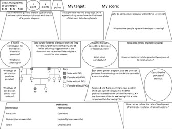 AQA Trilogy inheritance learning mat