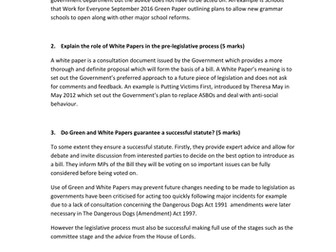 Parliamentary Law Making A-Level