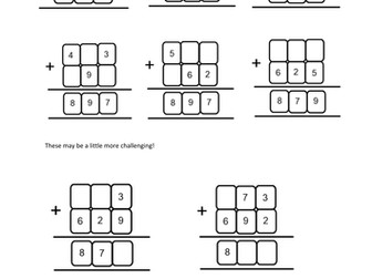 Year 4/5/6 Missing addition problems (column) Linked to White Rose