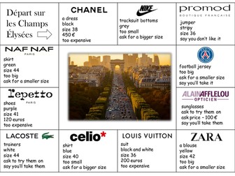 Clothes shopping speaking mat