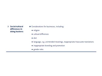A2 Ethics- Impact of Social and Culture factors on a business