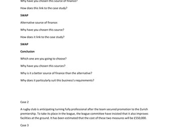 Sources of finance lesson- suitable for GCSE and A-level (AQA and Ed Excel)