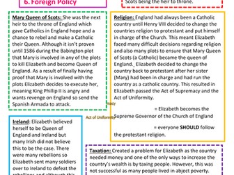 AQA Elizabethan Knowledge Organisers