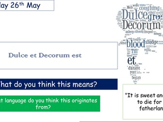 Dulce et Decorum est Outstanding lesson