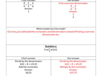 Clumsy Clive On Fractions