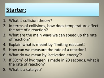 AQA activation energy and catalysts