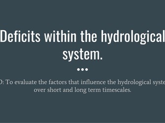 Edexcel A Level Geography - Water Deficit