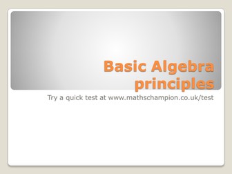 Quick introduction to algebra presentation