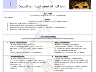 Y11 English Homework