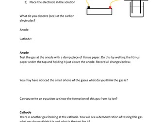 Electrolysis of Sodium Chlroide solution or Brine