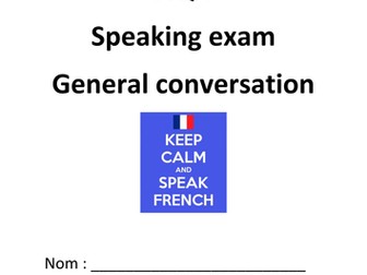 AQA French new spec Speaking exam booklet