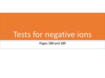 Testing for negative ions - AQA 2016