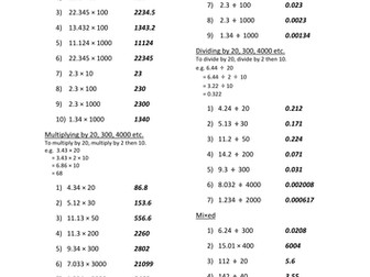 Multiplying and Dividing by Powers of Ten