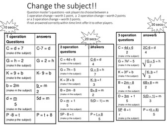 Change the subject game