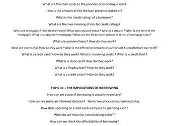 LIBF CEFE Unit 2 PMM revision questions for Topic 10 and 11