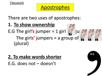 Apostrophes of Possession & Contraction Powerpoint Worksheets Bonfire Theme