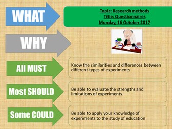 AQA Sociology - Research methods with education lessons