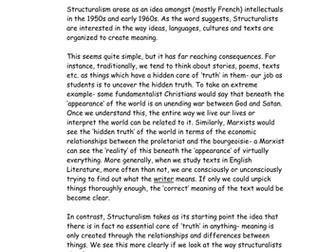 Post Structuralist Feminism Worksheet