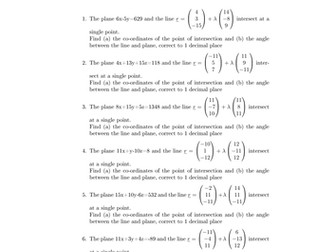 FP4 Intersections and Angles of Planes and Lines