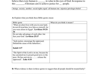 AQA 1-9 RS- Social Justice (part of the human rights and social justice unit)