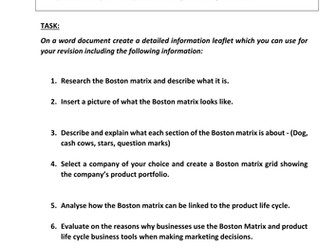 Boston Matrix & The Product Life Cycle
