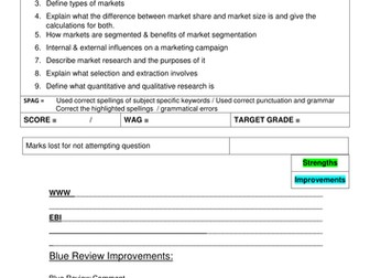 Unit 2 Developing a Marketing Campaign BTEC Business Level 3 AO1 & AO2 Knowledge test