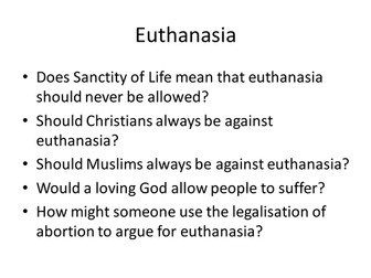 Euthanasia stretch and challenge quotes for Christianity and Islam